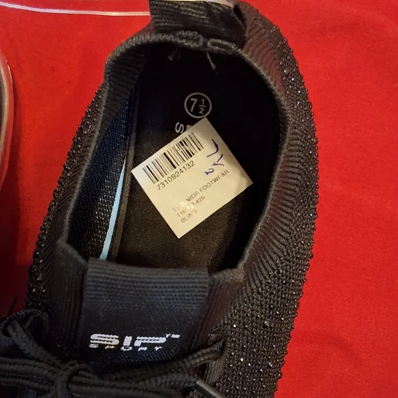 Sport, NWT, 7.5, Woman's Black Embellished Tennis Shoes - Picture 7 of 9